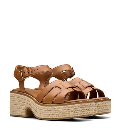 CLARKS COLEDALE STRAP TAN LEATHER