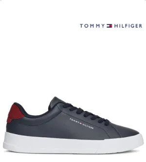 TOMMY HILFIGER LEATHER GRAIN NAVY